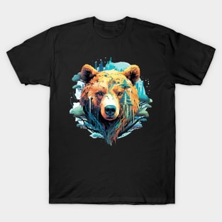 Grizzly Bear Animal Freedom World Wildlife Wonder Abstract T-Shirt